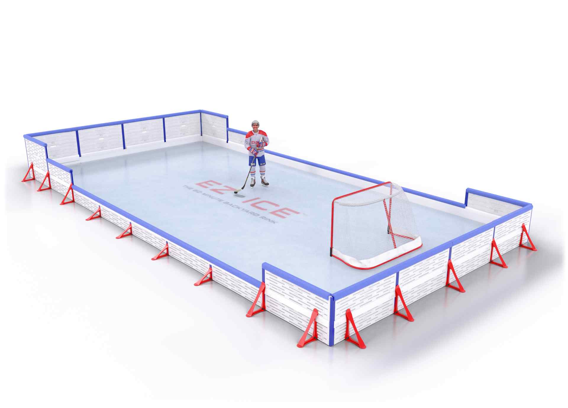 EZ ICE PRO Home Arena System ™ – New Rink: [PRO // 20ft * 40ft // Arena-Classic-Double // Square Corners // With Bumpers] - 020040ACDSBX