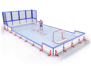 EZ ICE PRO Home Arena System ™ – New Rink: [PRO // 20ft * 40ft // Net-Classic-Double // Square Corners // With Bumpers] - 020040NCDSBX