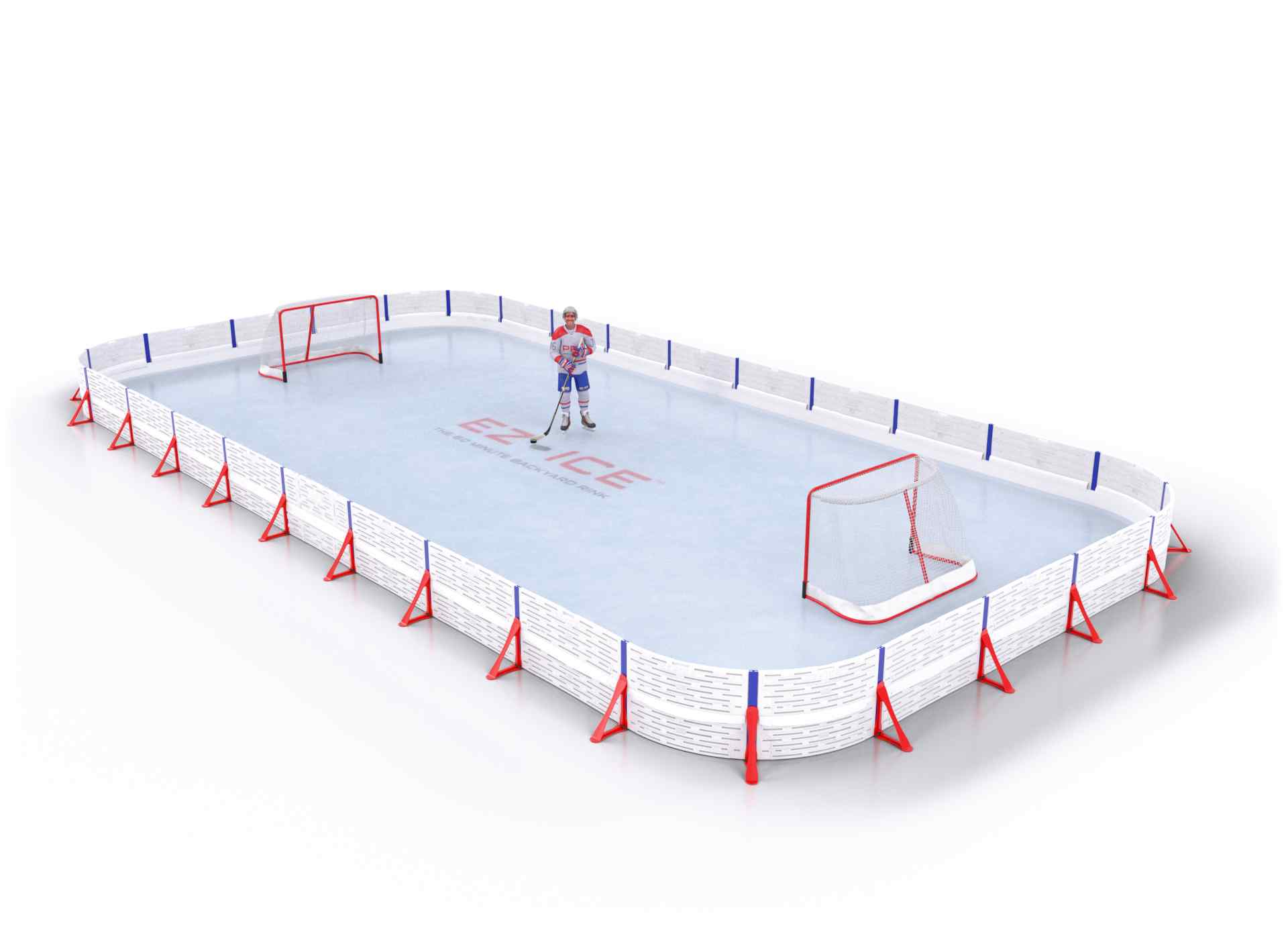 EZ ICE PRO Home Arena System ™ – Upgrade from [PRO // 20ft * 40ft // Double-Double-Double // Round Corners // No Bumpers] to [PRO // 25ft * 45ft // Double-Double-Double // Round Corners // No Bumpers] - WUP000022645