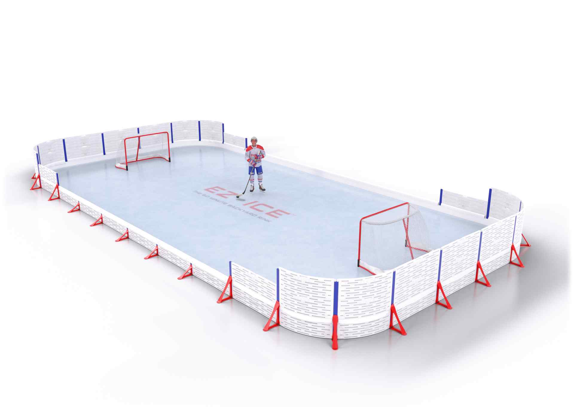 EZ ICE PRO Home Arena System ™ – Upgrade from [PRO // 20ft * 50ft // Arena-Classic-Arena // Round Corners // No Bumpers] to [PRO // 25ft * 50ft // Arena-Classic-Arena // Round Corners // No Bumpers] - WUP000036478