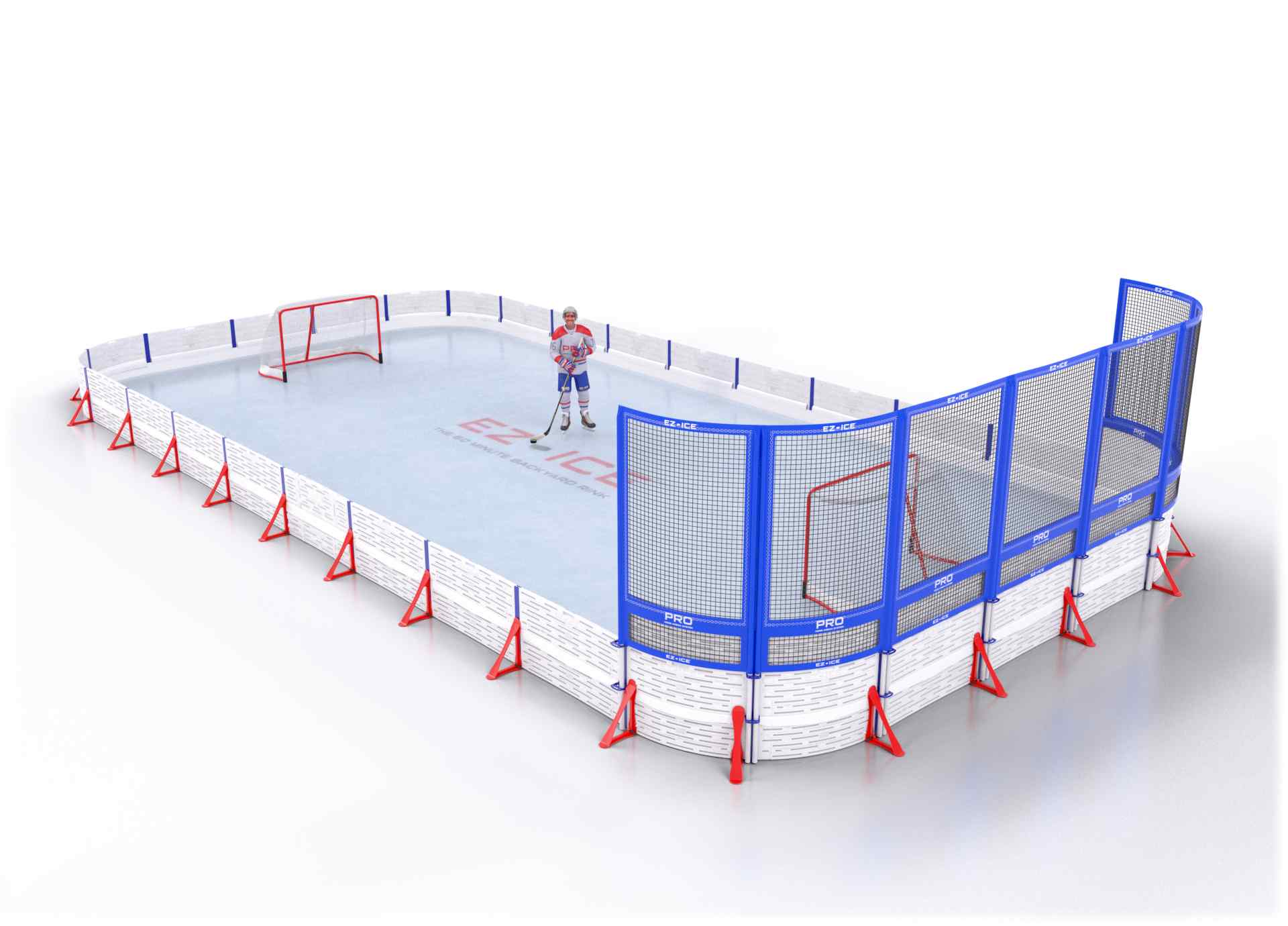 EZ ICE PRO Home Arena System ™ – New Rink: [PRO // 25ft * 40ft // Double-Double-Net // Round Corners // No Bumpers] - 025040DDNRXX