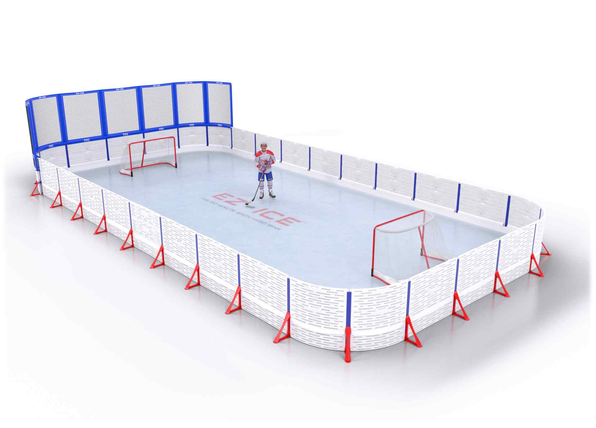 EZ ICE PRO Home Arena System ™ – Upgrade from [ORG // 25ft * 20ft // Net-Double-Double // Round Corners // No Bumpers] to [ORG // 25ft * 20ft // Net-Arena-Arena // Round Corners // No Bumpers] - WUP000033882