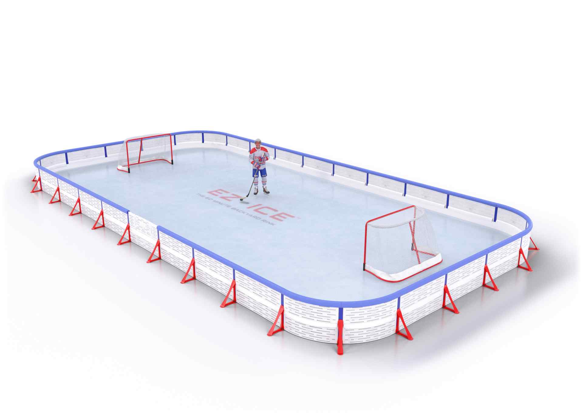 EZ ICE PRO Home Arena System ™ – New Rink: [PRO // 25ft * 50ft // Double-Double-Double // Round Corners // With Bumpers] - 025050DDDRBX