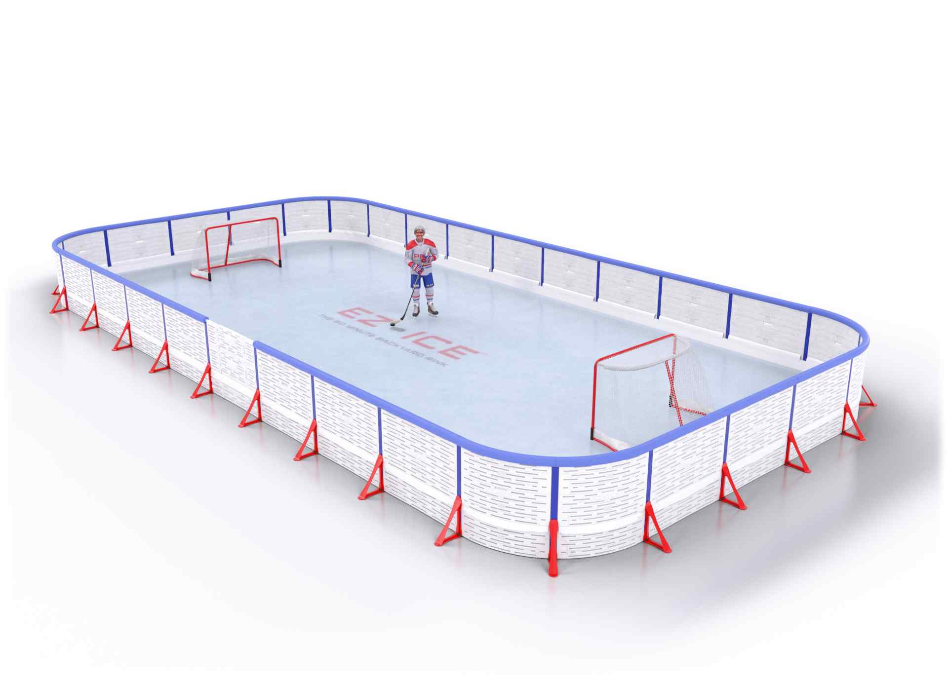 EZ ICE PRO Home Arena System ™ – Upgrade from [PRO // 25ft * 50ft // Arena-Double-Arena // Round Corners // No Bumpers] to [PRO // 25ft * 50ft // Arena-Arena-Arena // Round Corners // With Bumpers] - WUP000024548
