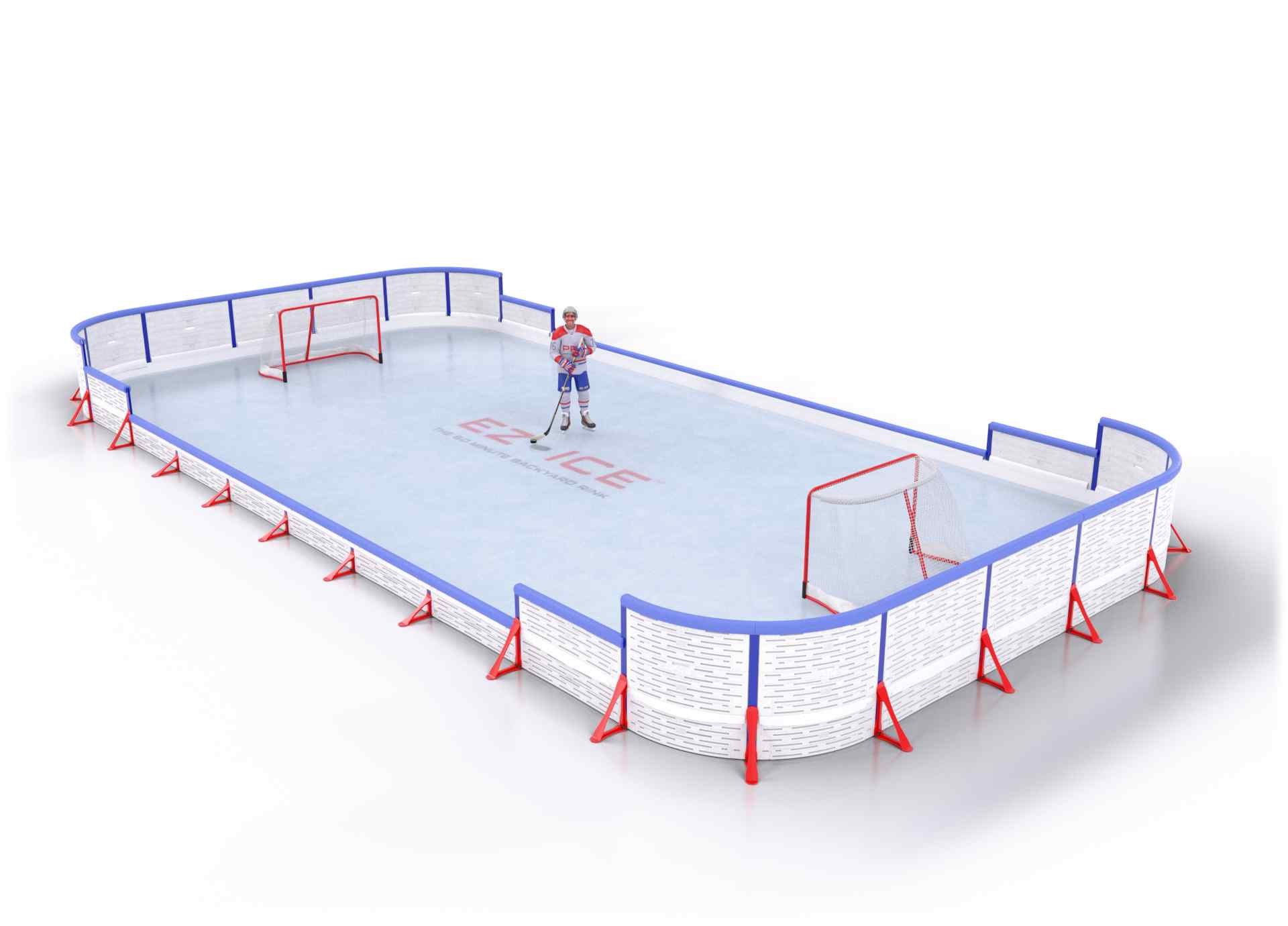 EZ ICE PRO Home Arena System ™ – Upgrade from [PRO // 20ft * 40ft // Double-Classic-Double // Round Corners // With Bumpers] to [PRO // 25ft * 50ft // Arena-Classic-Arena // Round Corners // With Bumpers] - WUP000035891