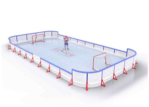 EZ ICE PRO Home Arena System ™ – New Rink: [PRO // 25ft * 50ft // Arena-Double-Arena // Round Corners // With Bumpers] - 025050ADARBX