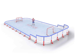 EZ ICE PRO Home Arena System ™ – New Rink: [PRO // 25ft * 50ft // Classic-Classic-Arena // Round Corners // With Bumpers] - 025050CCARBX
