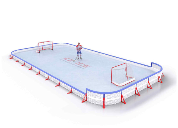 EZ ICE PRO Home Arena System ™ – New Rink: [PRO // 25ft * 35ft // Classic-Classic-Double // Round Corners // With Bumpers] - 025035CCDRBX