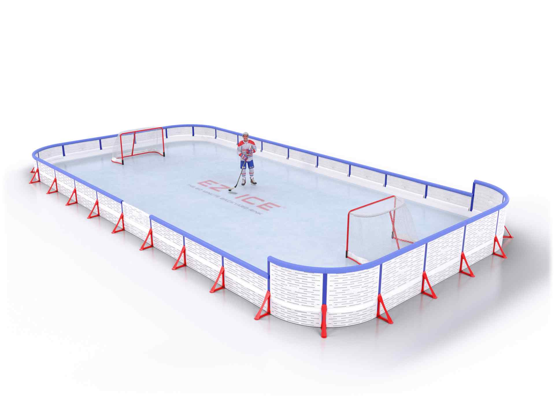 EZ ICE PRO Home Arena System ™ – New Rink: [PRO // 25ft * 50ft // Double-Double-Arena // Round Corners // With Bumpers] - 025050DDARBX
