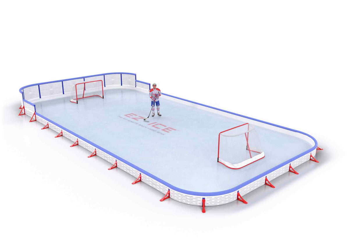 EZ ICE PRO Home Arena System ™ – New Rink: [PRO // 25ft * 50ft // Arena-Classic-Classic // Round Corners // With Bumpers] - 025050ACCRBX
