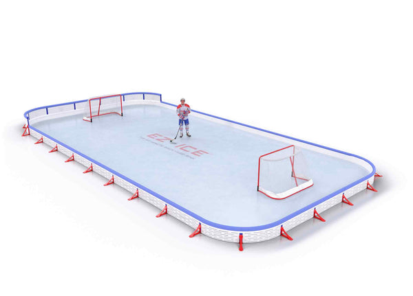 EZ ICE PRO Home Arena System ™ – New Rink: [PRO // 25ft * 30ft // Double-Classic-Classic // Round Corners // With Bumpers] - 025030DCCRBX