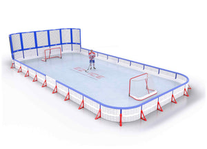 EZ ICE PRO Home Arena System ™ – Upgrade from [ORG // 25ft * 50ft // Classic-Classic-Classic // Square Corners // No Bumpers] to [ORG // 25ft * 50ft // Net-Double-Double // Round Corners // With Bumpers] - WUP000002675