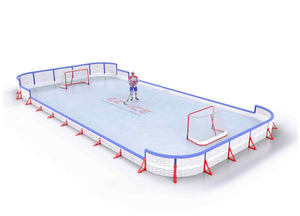 EZ ICE PRO Home Arena System ™ – New Rink: [PRO // 25ft * 50ft // Arena-Classic-Double // Round Corners // With Bumpers] - 025050ACDRBX