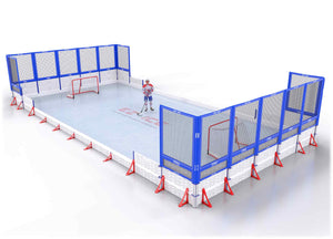 EZ ICE PRO Home Arena System ™ – Upgrade from [ORG // 25ft * 50ft // Classic-Classic-Classic // Round Corners // No Bumpers] to [ORG // 25ft * 50ft // Net-Classic-Net // Square Corners // No Bumpers] - WUP000002132