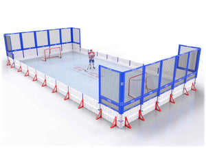 EZ ICE PRO Home Arena System ™ – New Rink: [PRO // 25ft * 70ft // Net-Double-Net // Square Corners // No Bumpers] - 025070NDNSXX