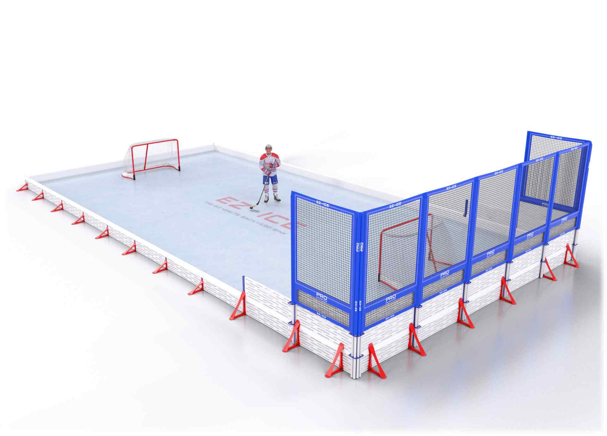 EZ ICE PRO Home Arena System ™ – Upgrade from [ORG // 25ft * 50ft // Classic-Classic-Classic // Square Corners // No Bumpers] to [ORG // 25ft * 50ft // Classic-Classic-Net // Square Corners // No Bumpers] - WUP000019038