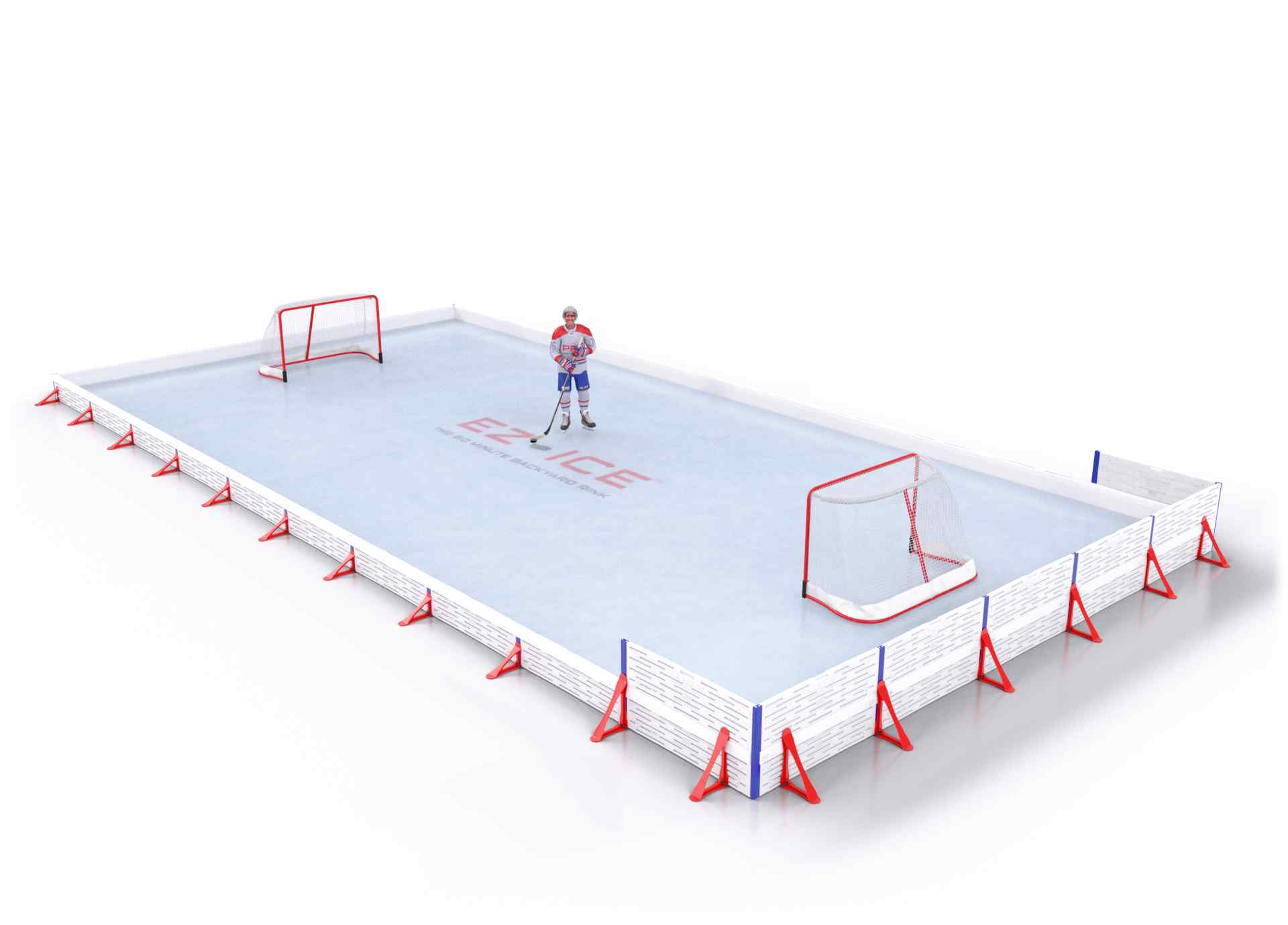 EZ ICE PRO Home Arena System ™ – New Rink: [PRO // 25ft * 60ft // Classic-Classic-Double // Square Corners // No Bumpers] - 025060CCDSXX