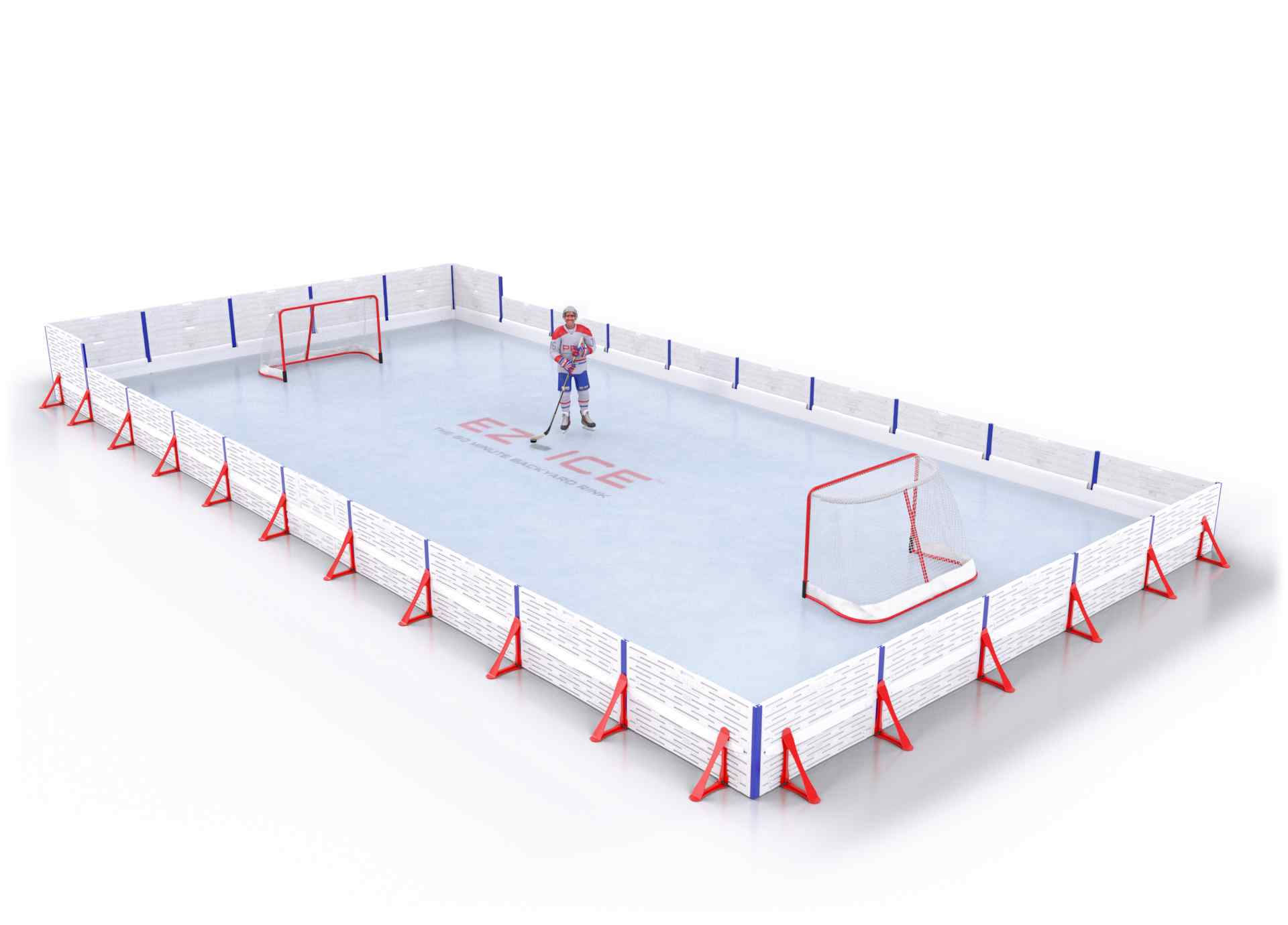 EZ ICE PRO Home Arena System ™ – New Rink: [PRO // 25ft * 50ft // Arena-Double-Double // Square Corners // No Bumpers] - 025050ADDSXX