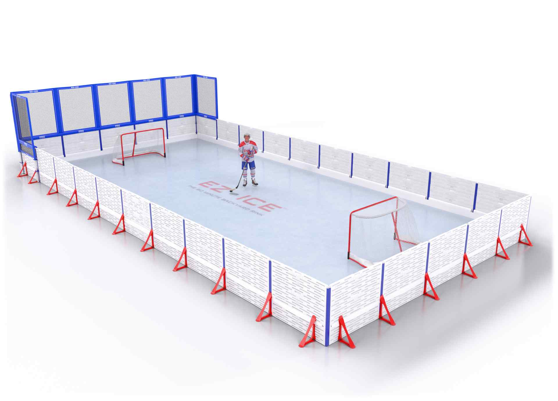 EZ ICE PRO Home Arena System ™ – Upgrade from [PRO // 20ft * 35ft // Net-Arena-Arena // Square Corners // No Bumpers] to [PRO // 25ft * 40ft // Net-Arena-Arena // Square Corners // No Bumpers] - WUP000008911