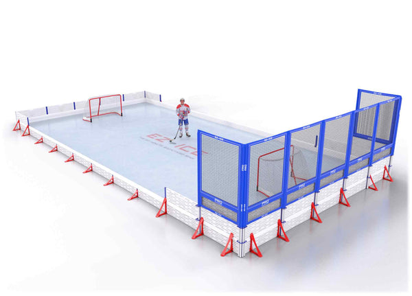 EZ ICE PRO Home Arena System ™ – New Rink: [PRO // 25ft * 50ft // Double-Classic-Net // Square Corners // No Bumpers] - 025050DCNSXX