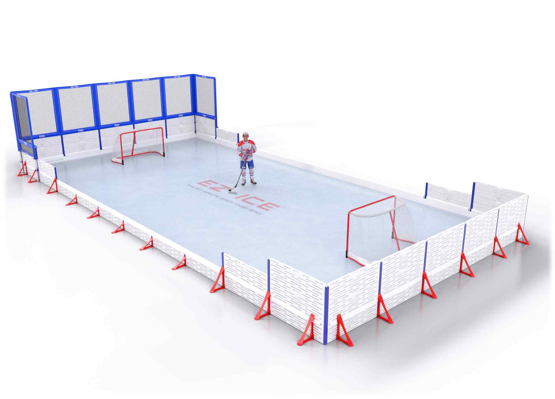EZ ICE PRO Home Arena System ™ – New Rink: [PRO // 25ft * 50ft // Net-Classic-Arena // Square Corners // No Bumpers] - 025050NCASXX