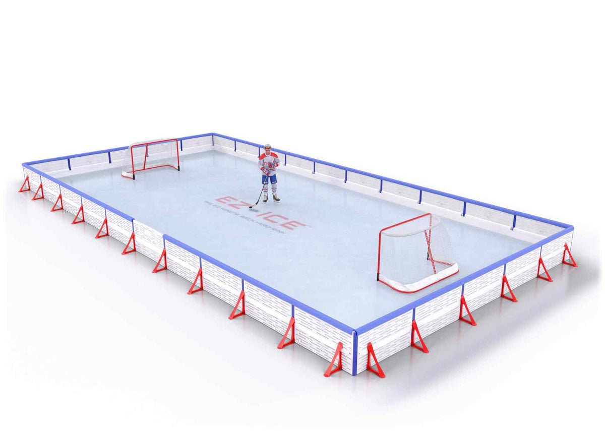 EZ ICE PRO Home Arena System ™ – New Rink: [PRO // 25ft * 50ft // Double-Double-Double // Square Corners // With Bumpers] - 025050DDDSBX