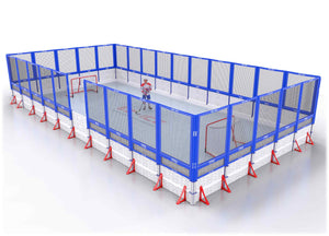 EZ ICE PRO Home Arena System ™ – New Rink: [PRO // 25ft * 50ft // Net-Net-Net // Square Corners // With Bumpers] - 025050NNNSBX