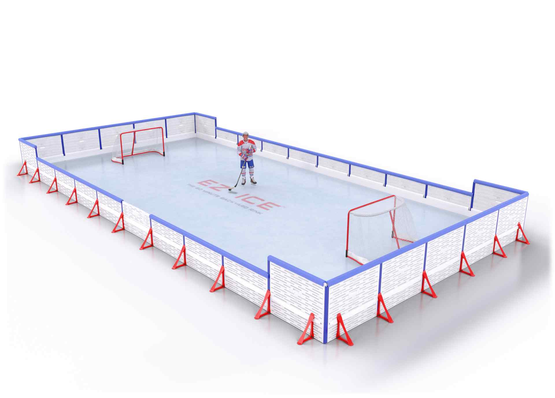 EZ ICE PRO Home Arena System ™ – Upgrade from [PRO // 25ft * 50ft // Double-Double-Double // Square Corners // No Bumpers] to [PRO // 25ft * 50ft // Arena-Double-Arena // Square Corners // With Bumpers] - WUP000024259