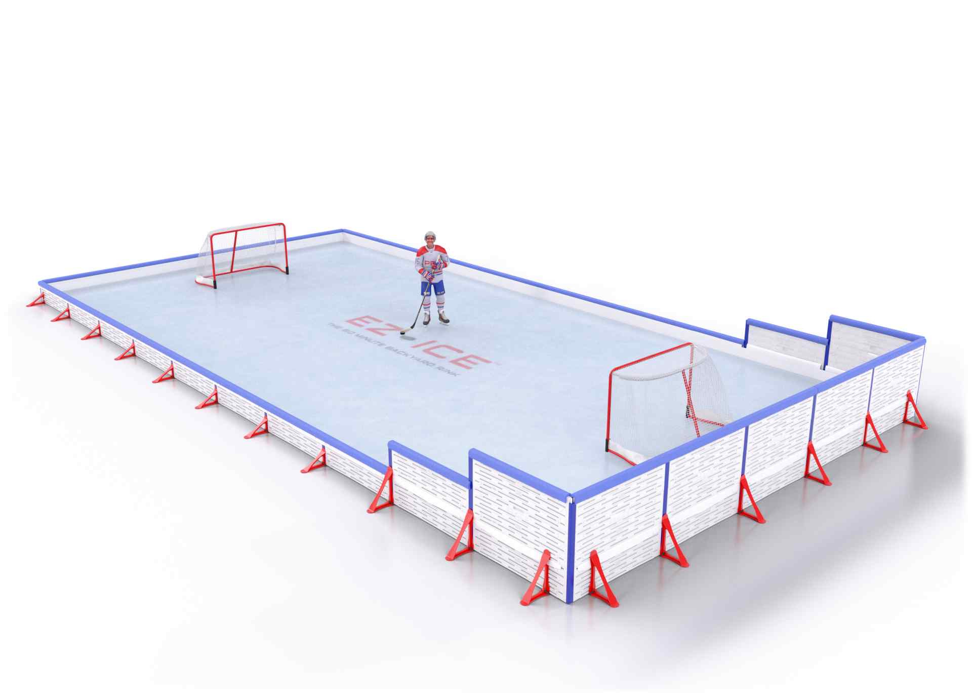 EZ ICE PRO Home Arena System ™ – New Rink: [PRO // 25ft * 50ft // Classic-Classic-Arena // Square Corners // With Bumpers] - 025050CCASBX