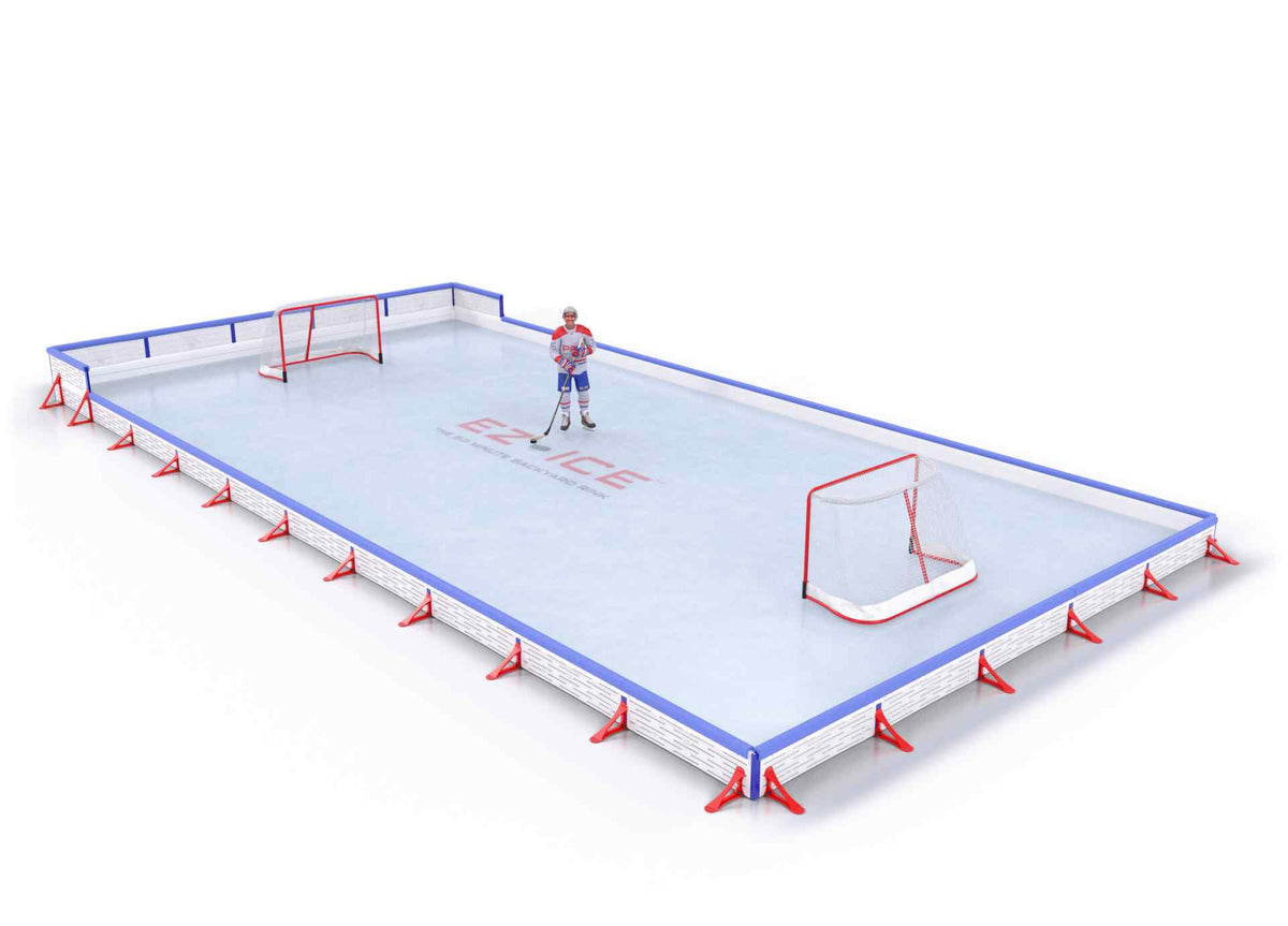 EZ ICE PRO Home Arena System ™ – New Rink: [PRO // 25ft * 50ft // Double-Classic-Classic // Square Corners // With Bumpers] - 025050DCCSBX