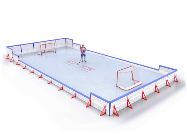 EZ ICE PRO Home Arena System ™ – Upgrade from [ORG // 25ft * 55ft // Classic-Classic-Classic // Round Corners // No Bumpers] to [ORG // 25ft * 55ft // Arena-Classic-Double // Square Corners // With Bumpers] - WUP000036639