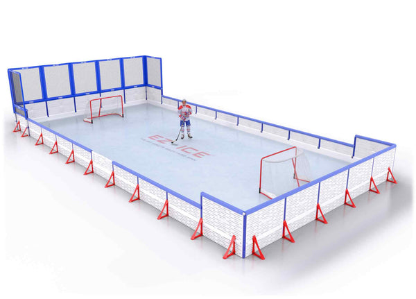 EZ ICE PRO Home Arena System ™ – Upgrade from [PRO // 25ft * 30ft // Net-Double-Double // Square Corners // No Bumpers] to [PRO // 25ft * 30ft // Net-Double-Arena // Square Corners // With Bumpers] - WUP000022923