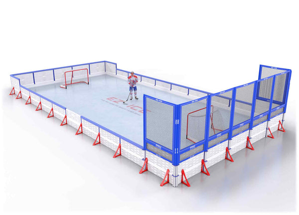 EZ ICE PRO Home Arena System ™ – Upgrade from [PRO // 25ft * 50ft // Arena-Classic-Net // Square Corners // No Bumpers] to [PRO // 25ft * 50ft // Arena-Double-Net // Square Corners // With Bumpers] - WUP000025537