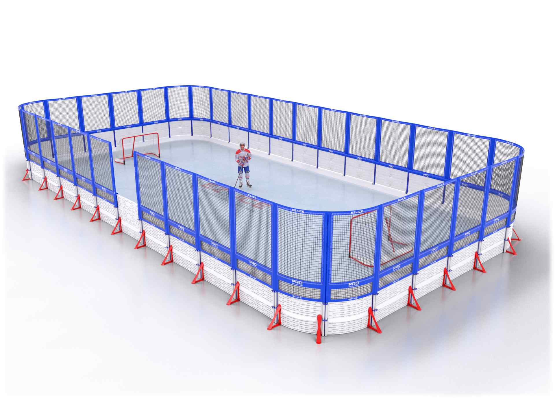 EZ ICE PRO Home Arena System ™ – New Rink: [PRO // 30ft * 40ft // Net-Net-Net // Round Corners // No Bumpers] - 030040NNNRXX