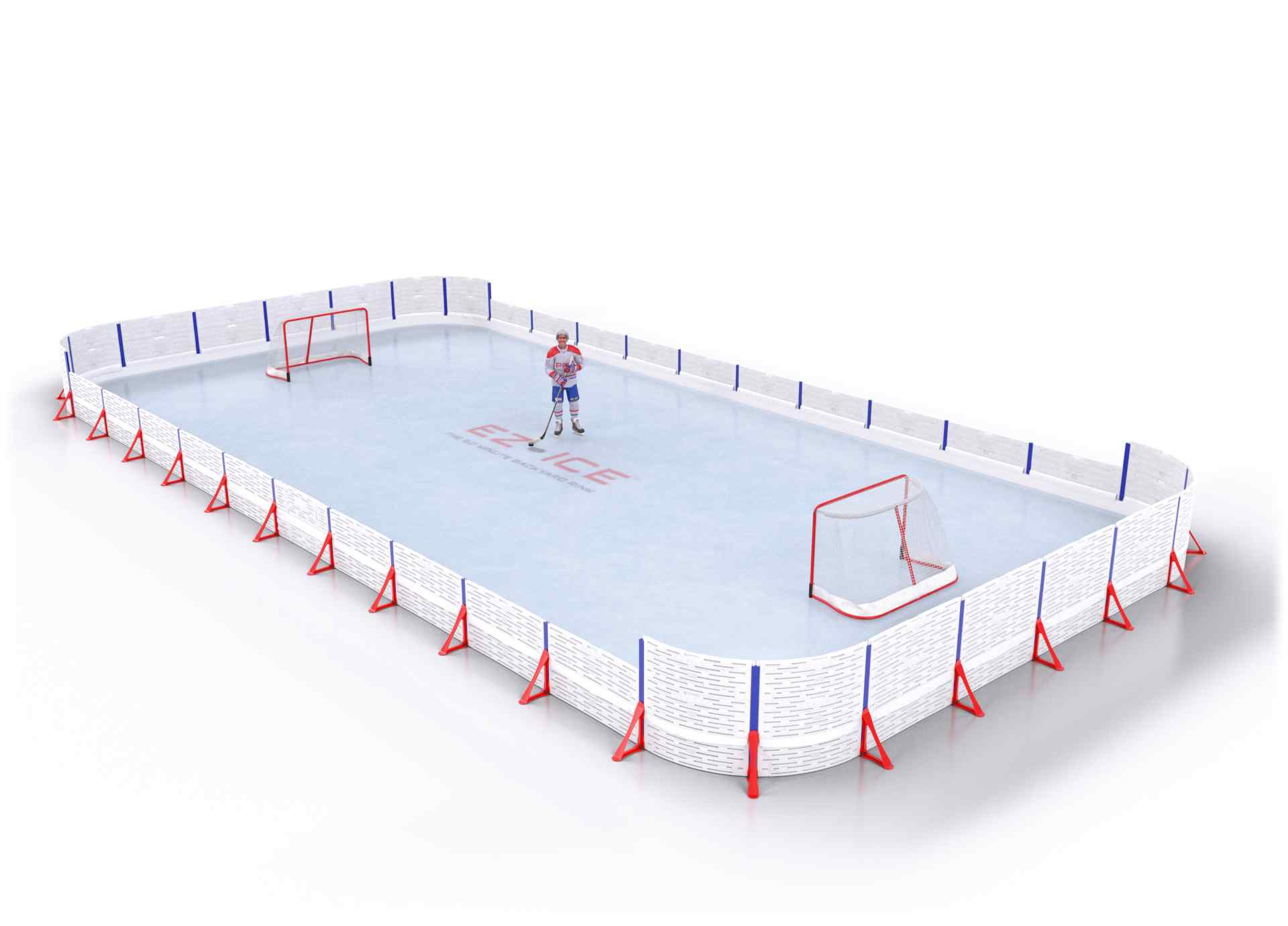 EZ ICE PRO Home Arena System ™ – New Rink: [PRO // 30ft * 55ft // Arena-Double-Arena // Round Corners // No Bumpers] - 030055ADARXX