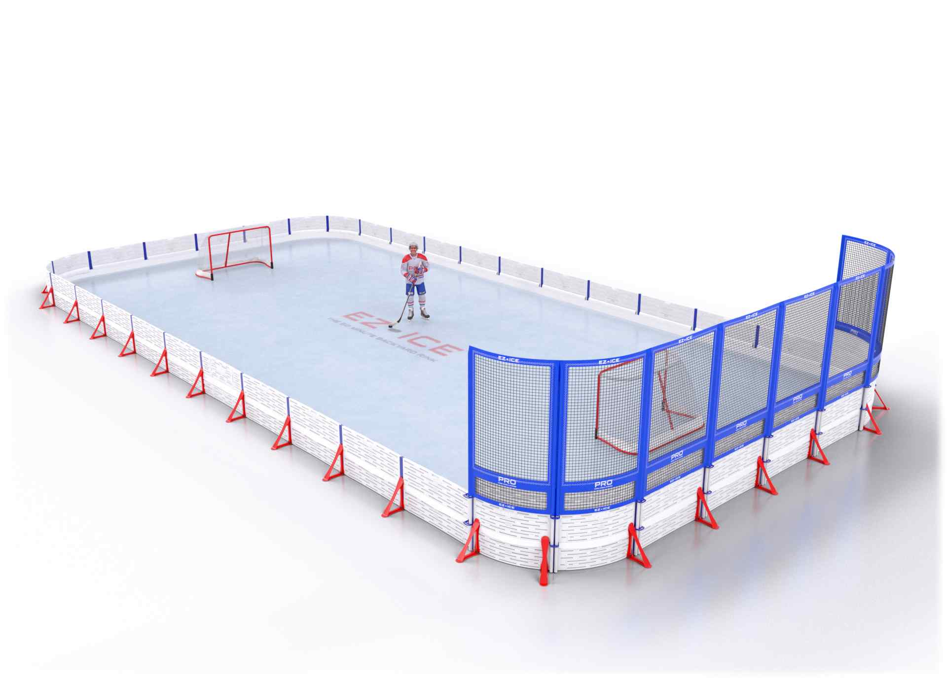 EZ ICE PRO Home Arena System ™ – Upgrade from [PRO // 30ft * 40ft // Double-Classic-Net // Round Corners // No Bumpers] to [PRO // 30ft * 40ft // Double-Double-Net // Round Corners // No Bumpers] - WUP000023086