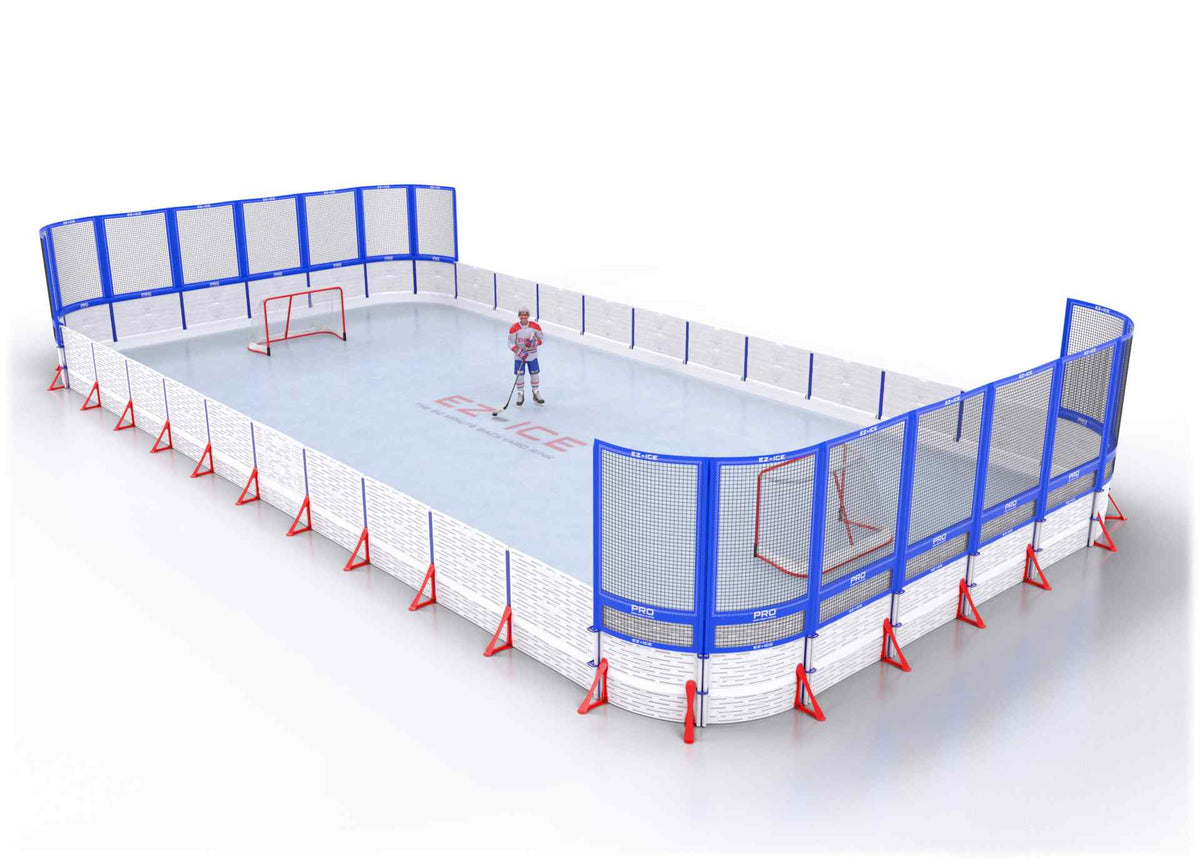 EZ ICE PRO Home Arena System ™ – New Rink: [PRO // 35ft * 80ft // Net-Arena-Net // Round Corners // No Bumpers] - 035080NANRXX