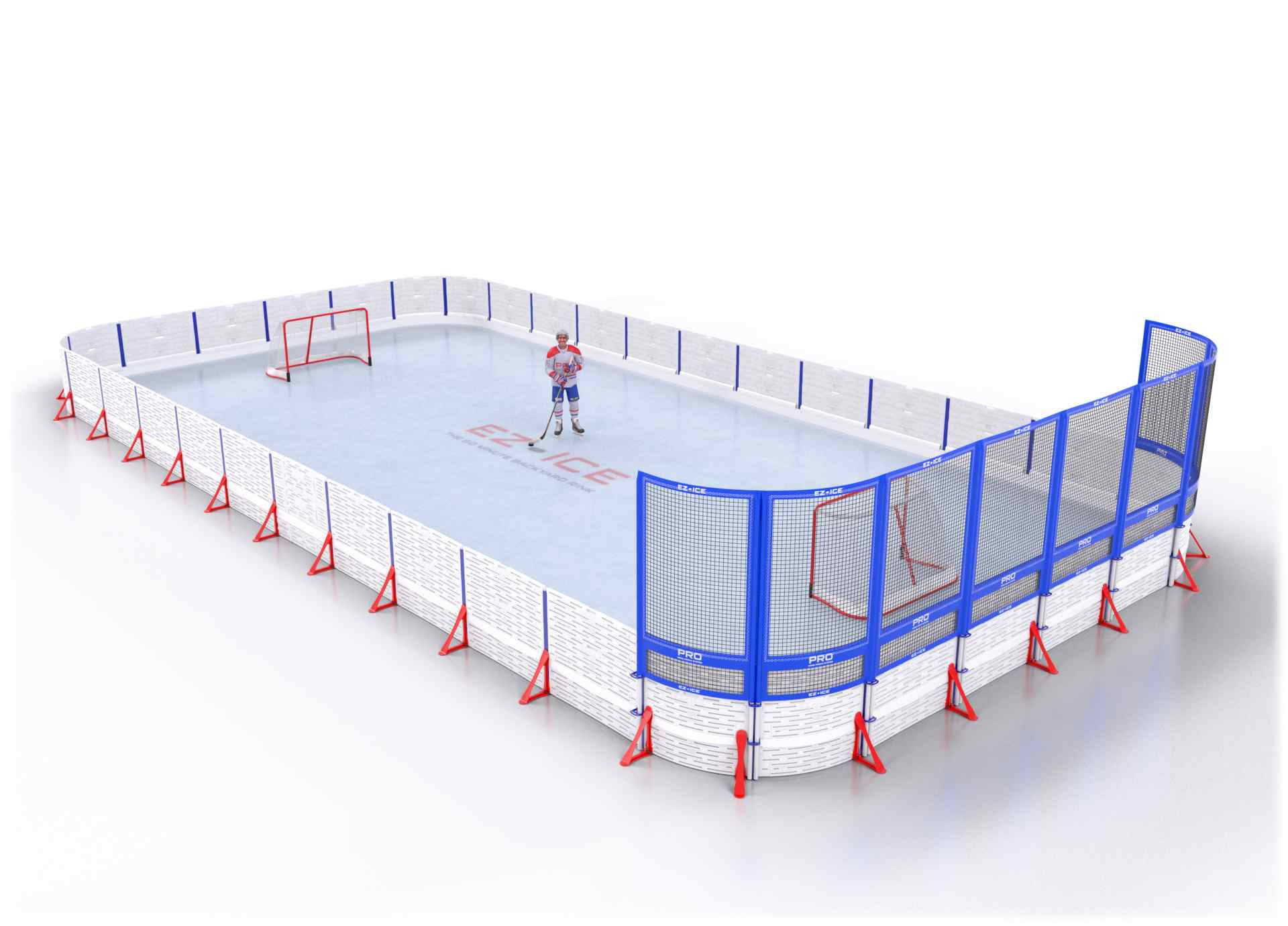 EZ ICE PRO Home Arena System ™ – New Rink: [PRO // 30ft * 50ft // Arena-Arena-Net // Round Corners // No Bumpers] - 030050AANRXX