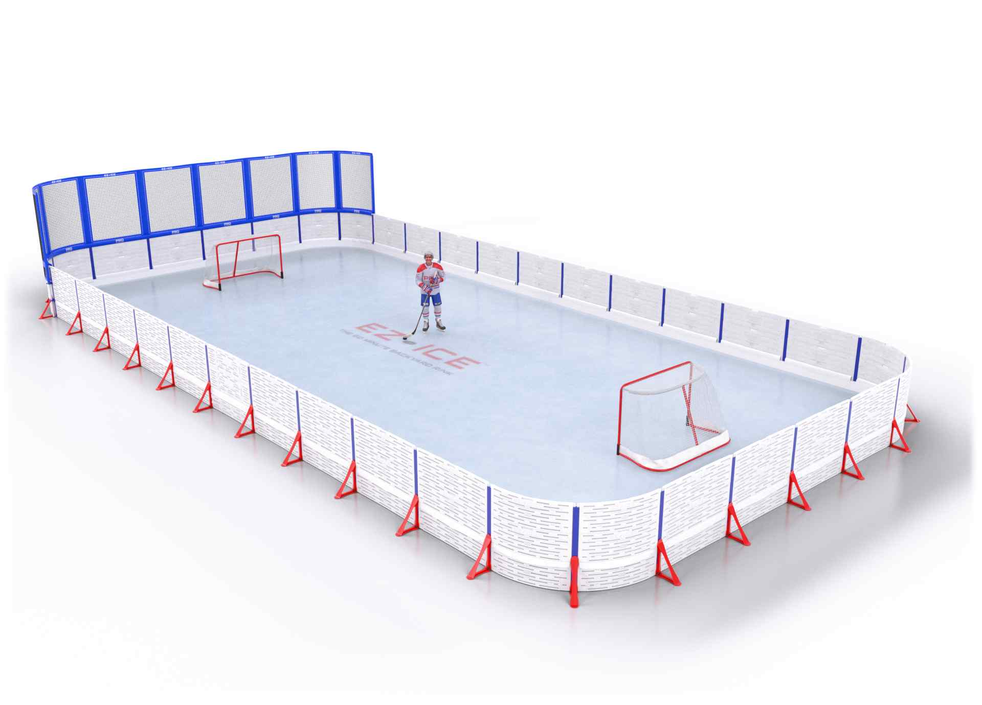 EZ ICE PRO Home Arena System ™ – Upgrade from [PRO // 30ft * 60ft // Arena-Arena-Arena // Round Corners // No Bumpers] to [PRO // 30ft * 60ft // Net-Arena-Arena // Round Corners // No Bumpers] - WUP000022690
