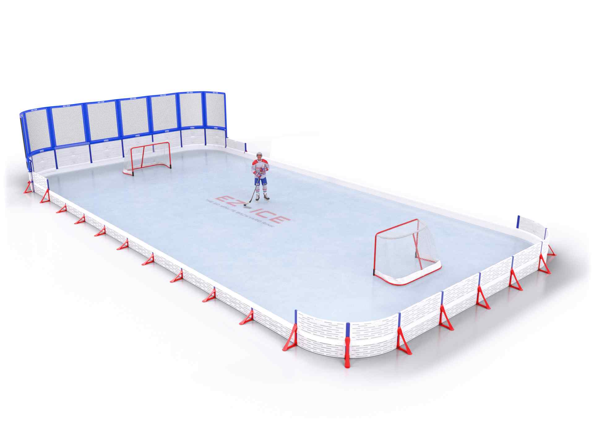 EZ ICE PRO Home Arena System ™ – Upgrade from [PRO // 25ft * 50ft // Double-Classic-Double // Round Corners // No Bumpers] to [PRO // 30ft * 60ft // Net-Classic-Double // Round Corners // No Bumpers] - WUP000002982
