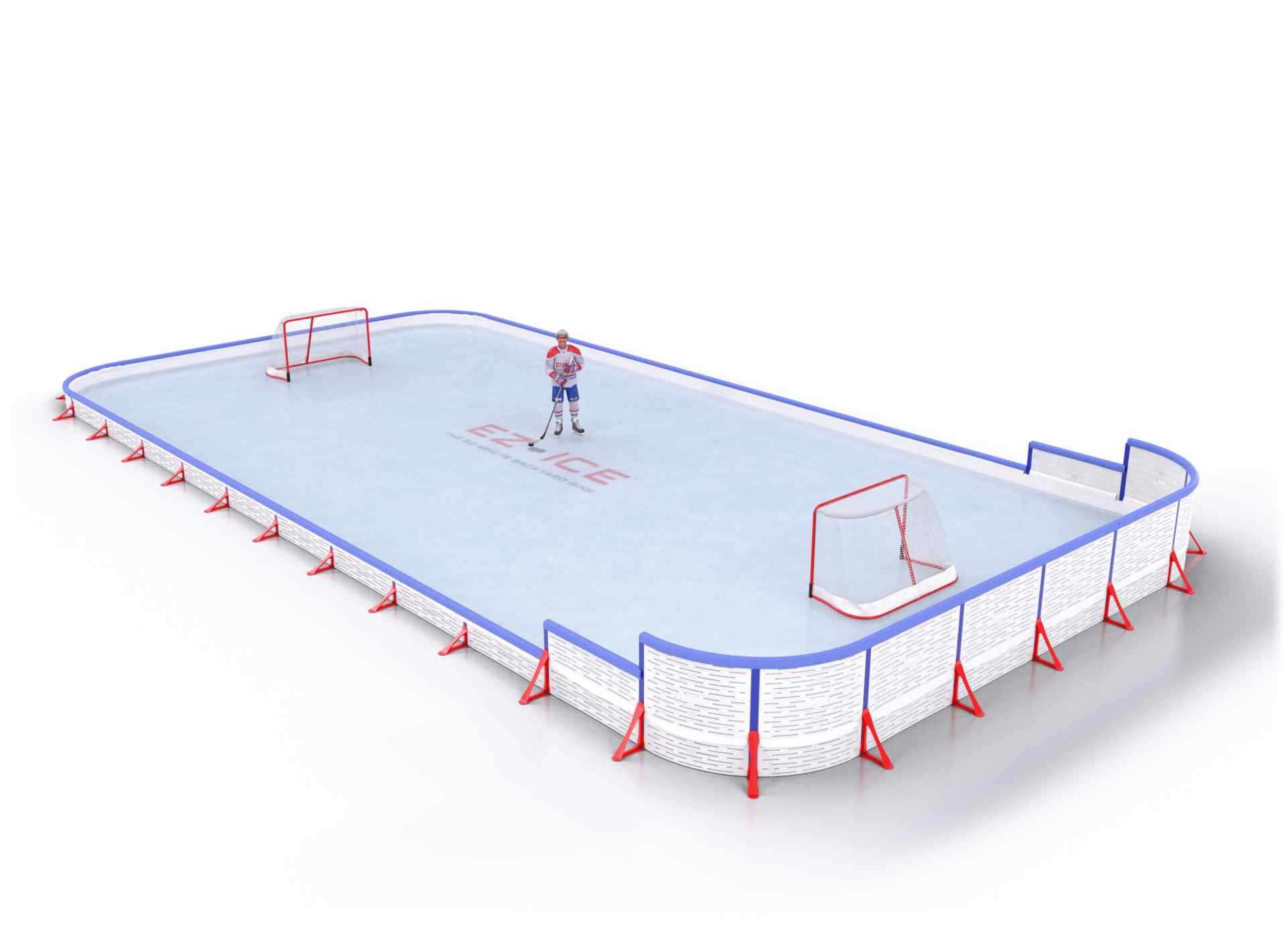 EZ ICE PRO Home Arena System ™ – New Rink: [PRO // 30ft * 60ft // Classic-Classic-Arena // Round Corners // With Bumpers] - 030060CCARBX
