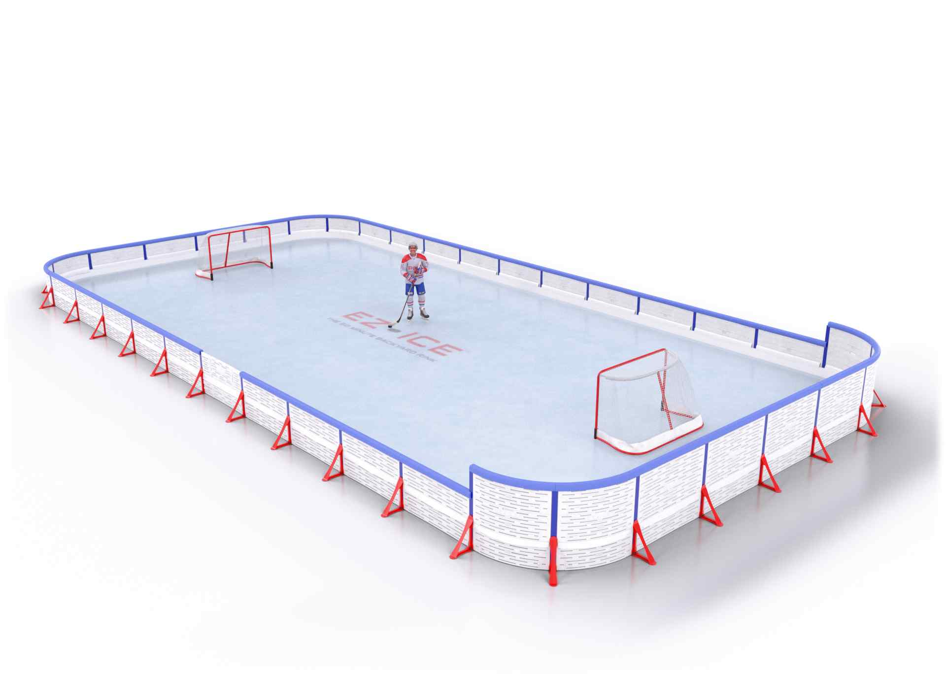 EZ ICE PRO Home Arena System ™ – New Rink: [PRO // 30ft * 60ft // Double-Double-Arena // Round Corners // With Bumpers] - 030060DDARBX