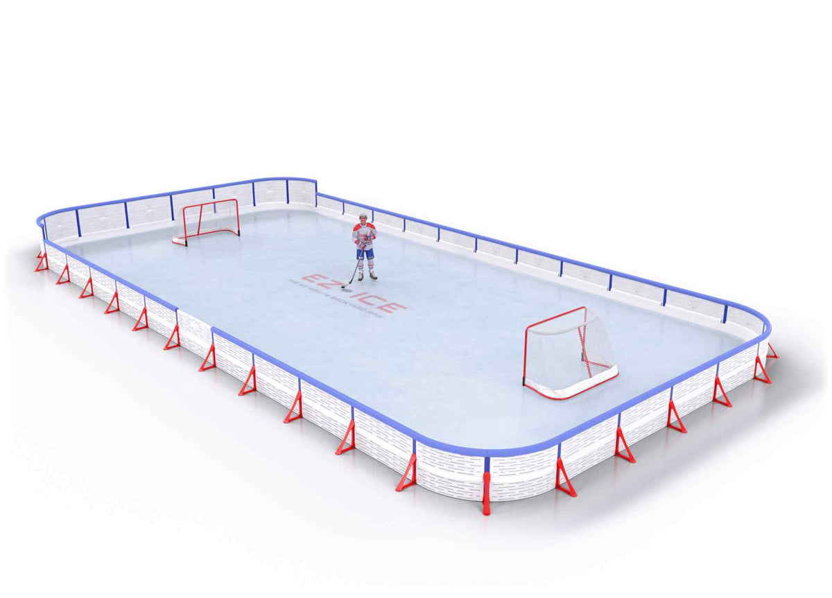 EZ ICE PRO Home Arena System ™ – New Rink: [PRO // 30ft * 60ft // Arena-Double-Double // Round Corners // With Bumpers] - 030060ADDRBX