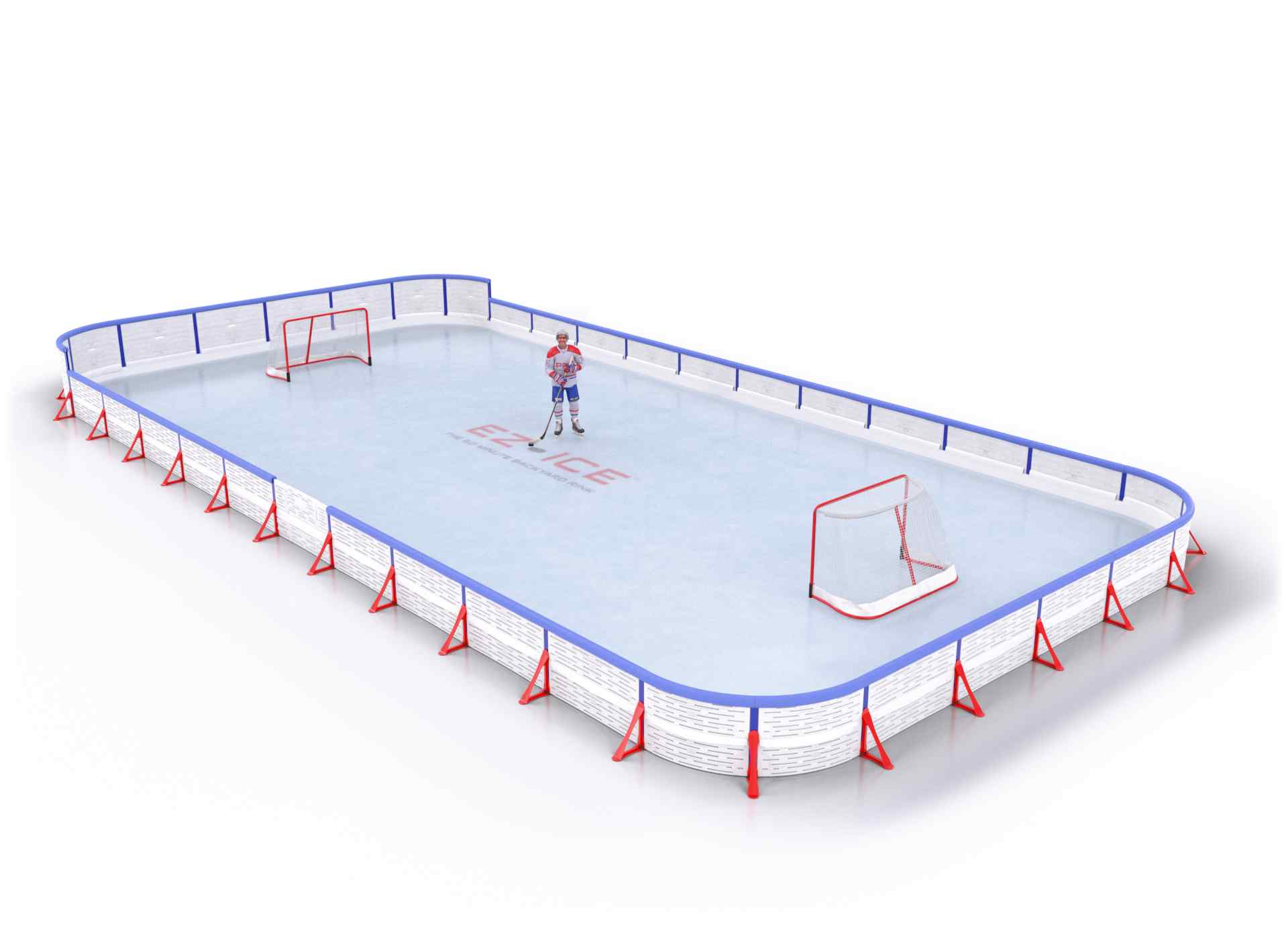 EZ ICE PRO Home Arena System ™ – New Rink: [PRO // 30ft * 75ft // Arena-Double-Double // Round Corners // With Bumpers] - 030075ADDRBX