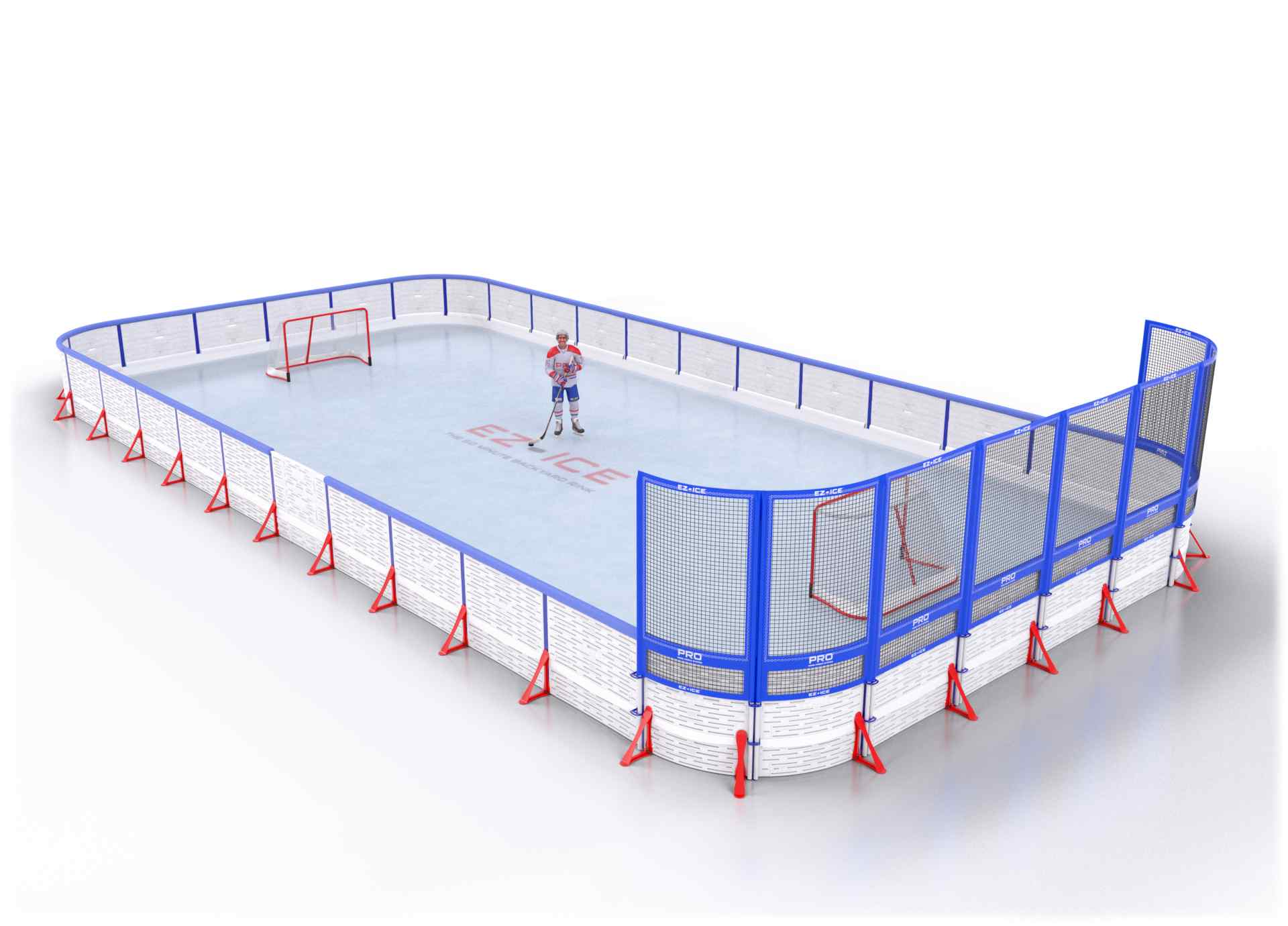 EZ ICE PRO Home Arena System ™ – Upgrade from [PRO // 30ft * 65ft // Arena-Double-Net // Round Corners // No Bumpers] to [PRO // 30ft * 65ft // Arena-Arena-Net // Round Corners // With Bumpers] - WUP000025523