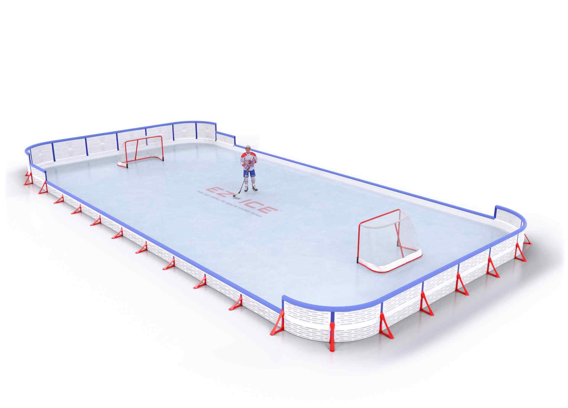 EZ ICE PRO Home Arena System ™ – New Rink: [PRO // 30ft * 60ft // Arena-Classic-Double // Round Corners // With Bumpers] - 030060ACDRBX