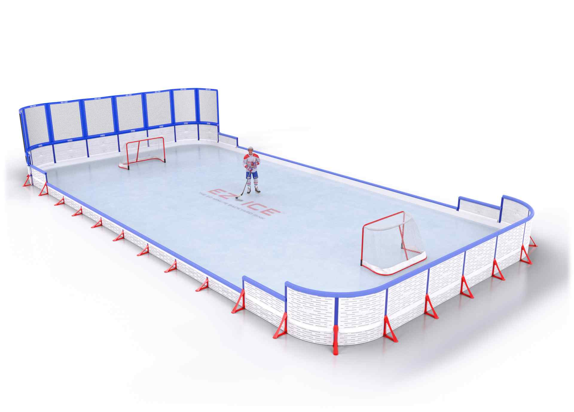 EZ ICE PRO Home Arena System ™ – New Rink: [PRO // 30ft * 30ft // Net-Classic-Arena // Round Corners // With Bumpers] - 030030NCARBX