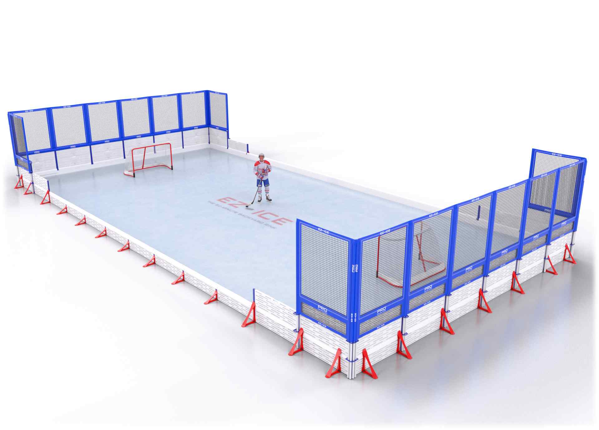 EZ ICE PRO Home Arena System ™ – New Rink: [PRO // 30ft * 55ft // Net-Classic-Net // Square Corners // No Bumpers] - 030055NCNSXX