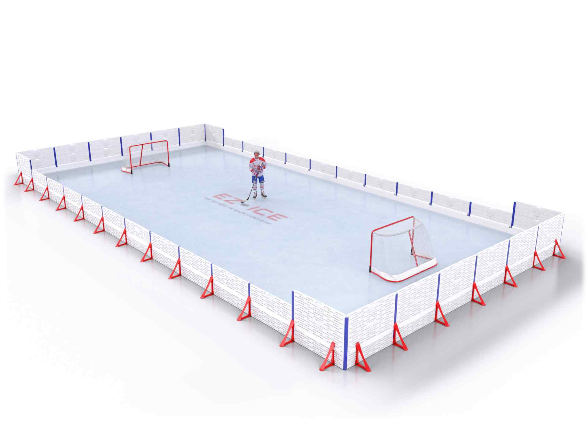 EZ ICE PRO Home Arena System ™ – Upgrade from [ORG // 30ft * 60ft // Classic-Classic-Classic // Square Corners // No Bumpers] to [ORG // 30ft * 60ft // Arena-Double-Arena // Square Corners // No Bumpers] - WUP000035441