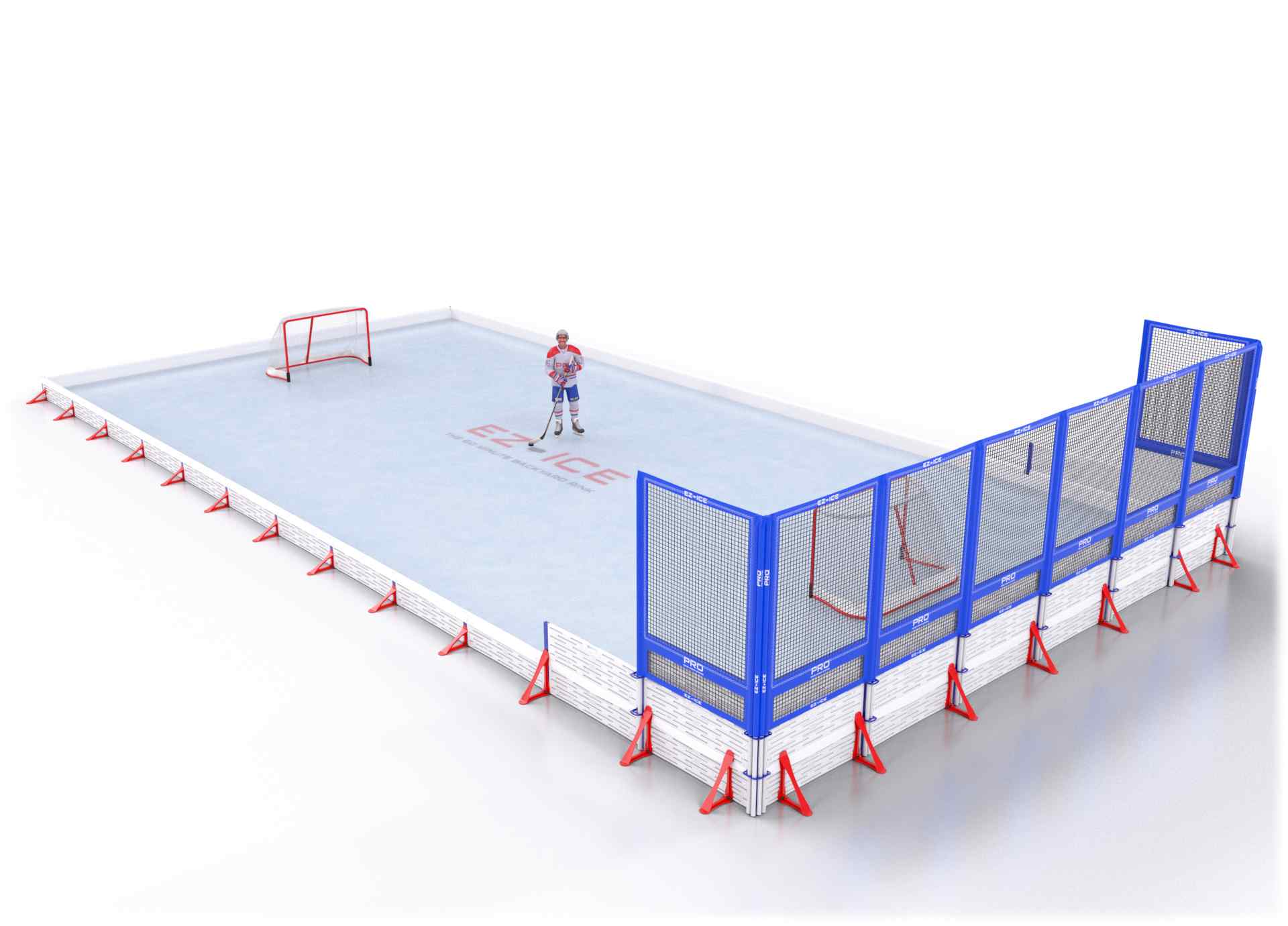 EZ ICE PRO Home Arena System ™ – Upgrade from [ORG // 30ft * 60ft // Classic-Classic-Classic // Square Corners // No Bumpers] to [ORG // 30ft * 60ft // Classic-Classic-Net // Square Corners // No Bumpers] - WUP000021489